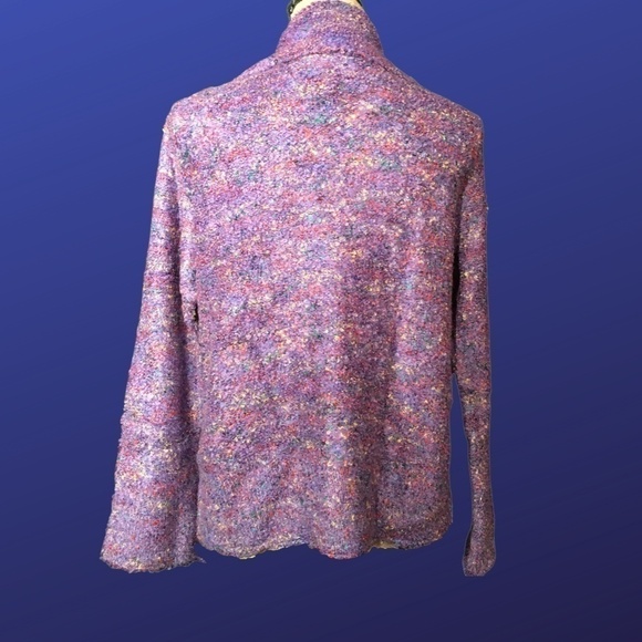 TINU & STU Cardigan, PURPLE BOUCLE, Long/Bell Sleeve, NWOT, Size L - Picture 2 of 8